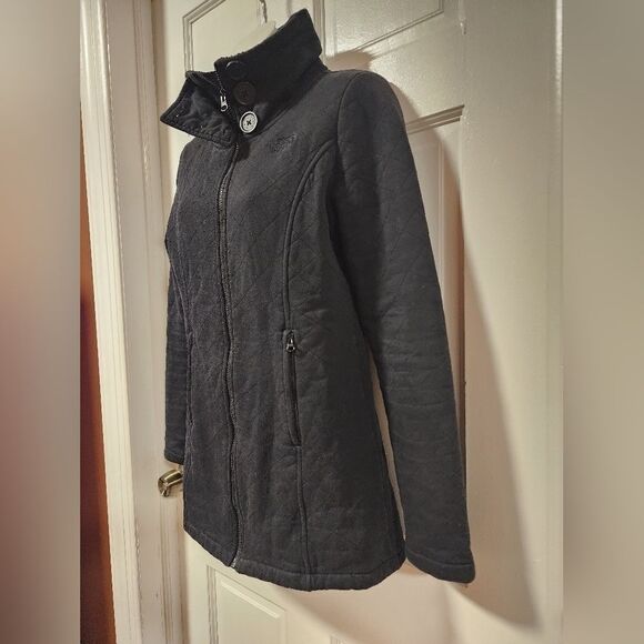 The north face women’s caroluna jacket quilted fleece lined black  size … - Picture 4 of 14